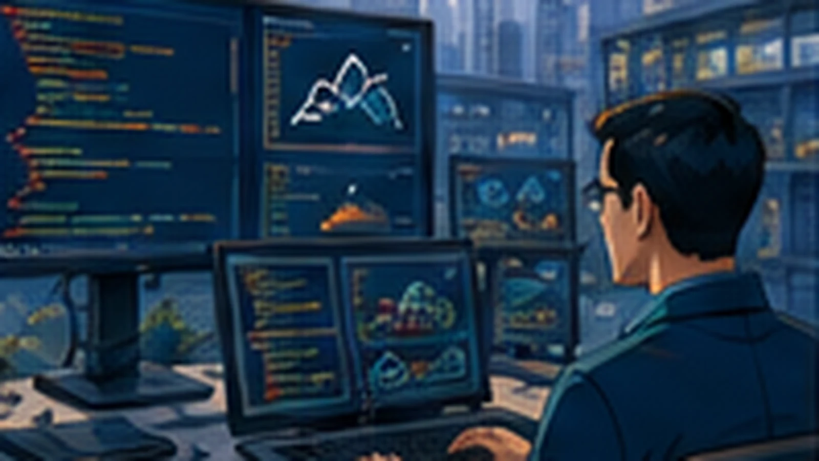 Enterprise engineering teams building connected technology platforms across a mountain landscape