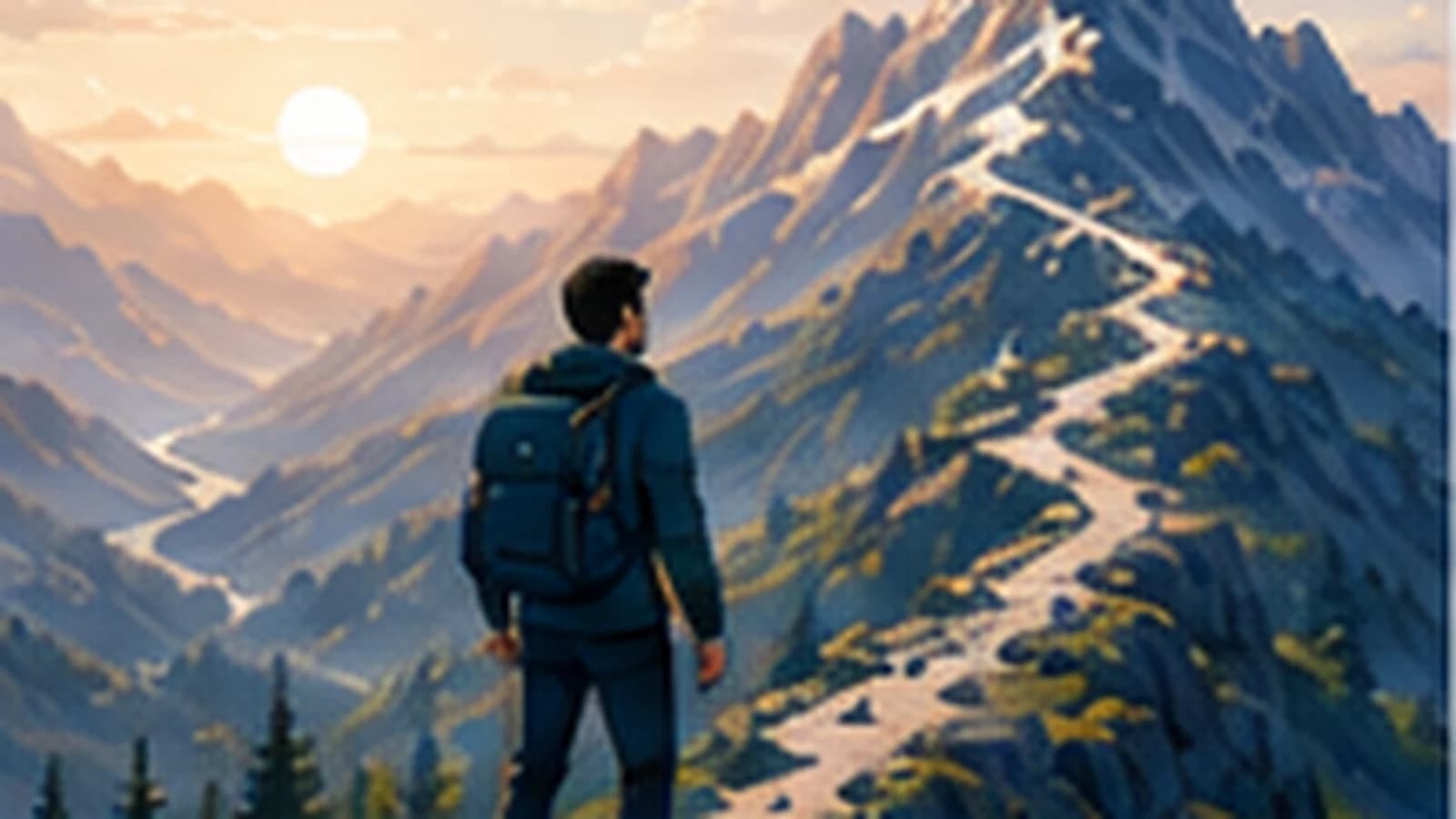 A team progressing along a mountain path toward a summit, representing the shared transformation journey